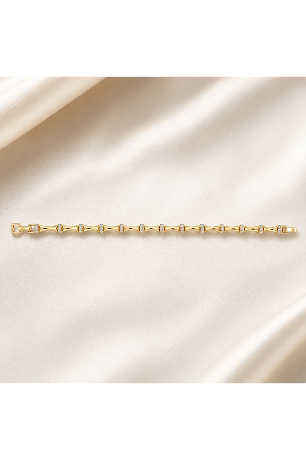 Timeless Sparkle Zircon Stone Women's Steel Bracelet