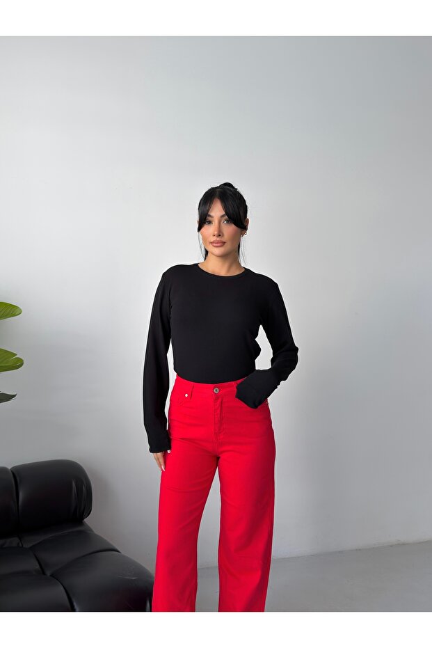 Premium Viscose Flexible Summer Long Sleeve Basic Knitwear Blouse