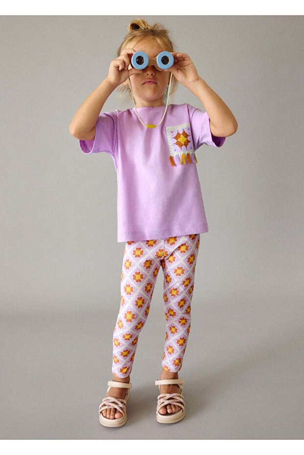 Girl's Tights Set Purple