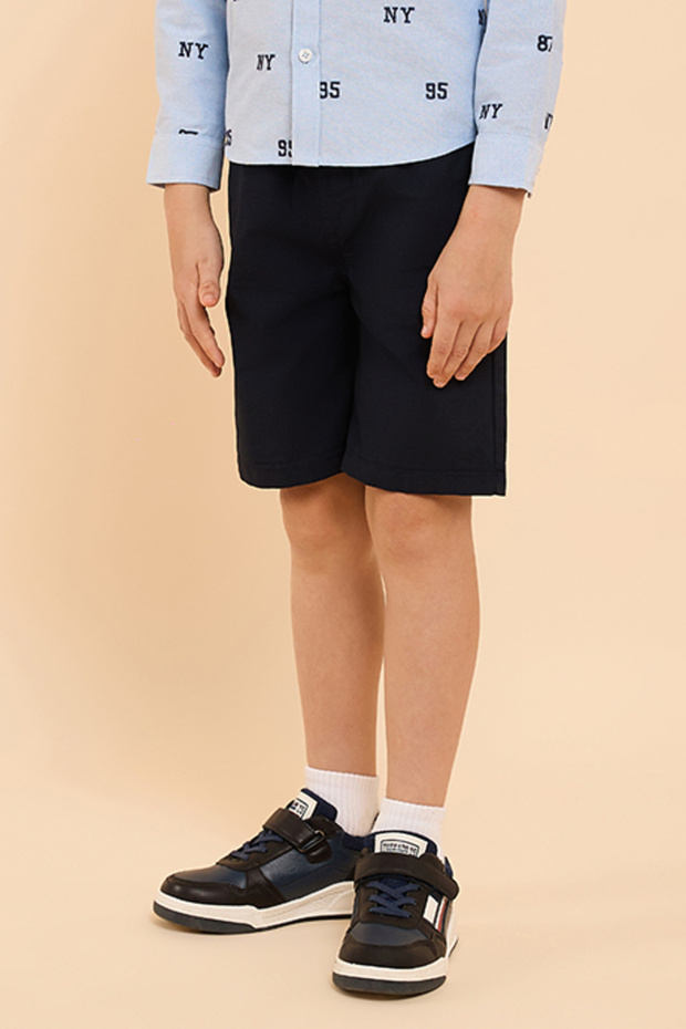 Solid Shorts with Drawstring Waist - 3