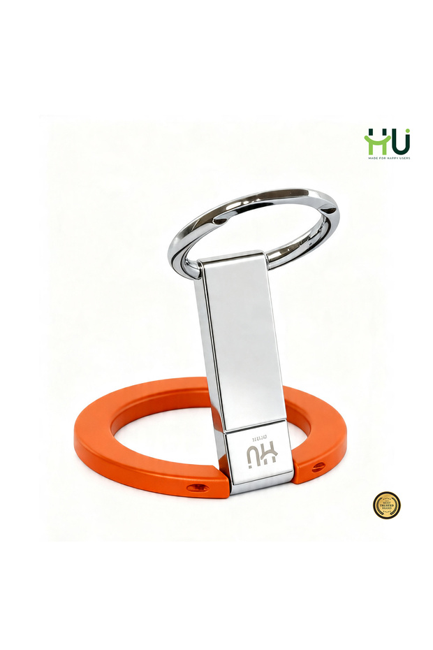 SNAP.HOLD.GO Magnetic Phone Holder – Ultra Thin Zinc Alloy Phone Ring with 360° Rotation & 180° Foldable Stand, Strong Magnetic Grip for Smartphones-Orange