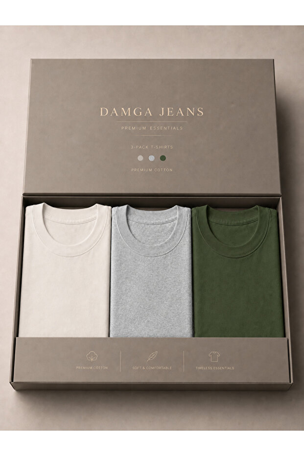 3 Men's 100% Cotton Trend Premium Basic T-Shirts