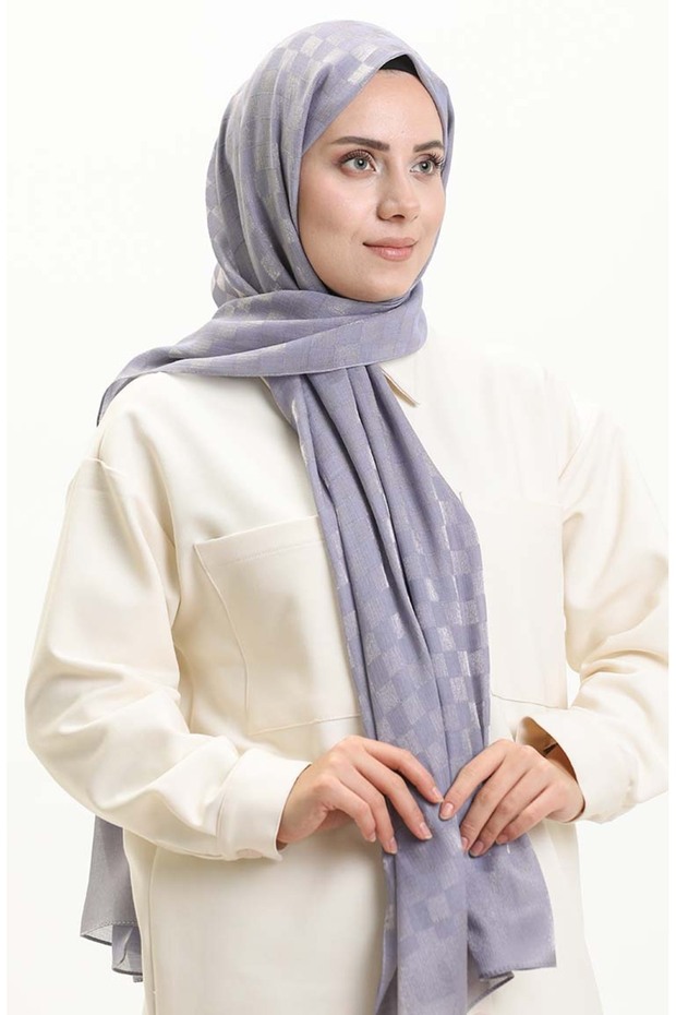 شال كارمن منقوش مربع الشكل 70223-09 أرجواني