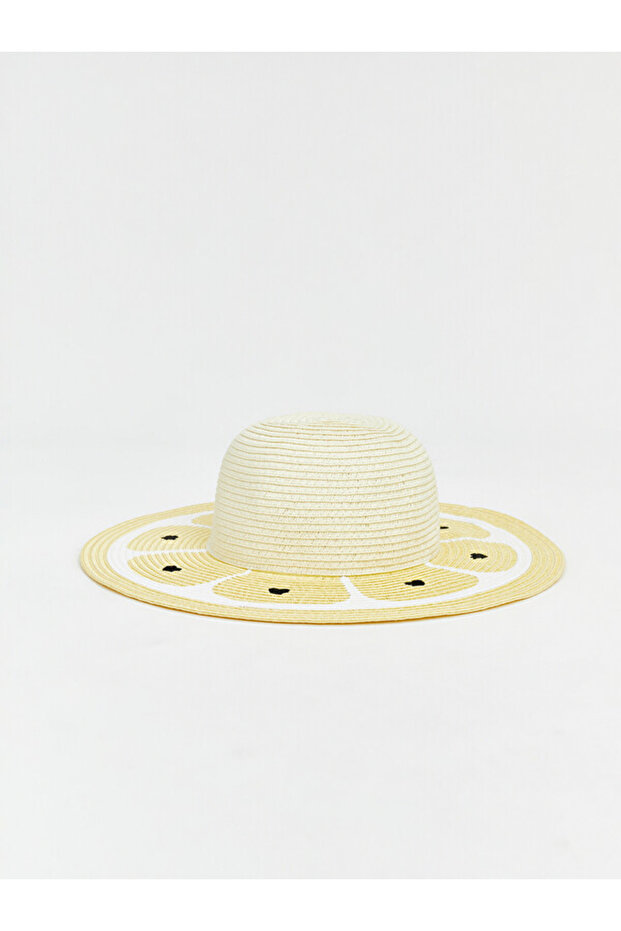 Esvab • Modern & Distinctive Heart Embroidered Straw Hat for Girls