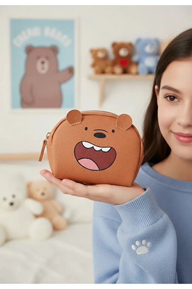 محفظة نقود صغيرة بيضاوية الشكل مرخصة من We Bare Bears - بوز آيور