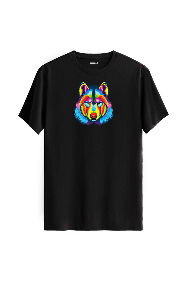 Colorful Wolf Figure T-Shirt
