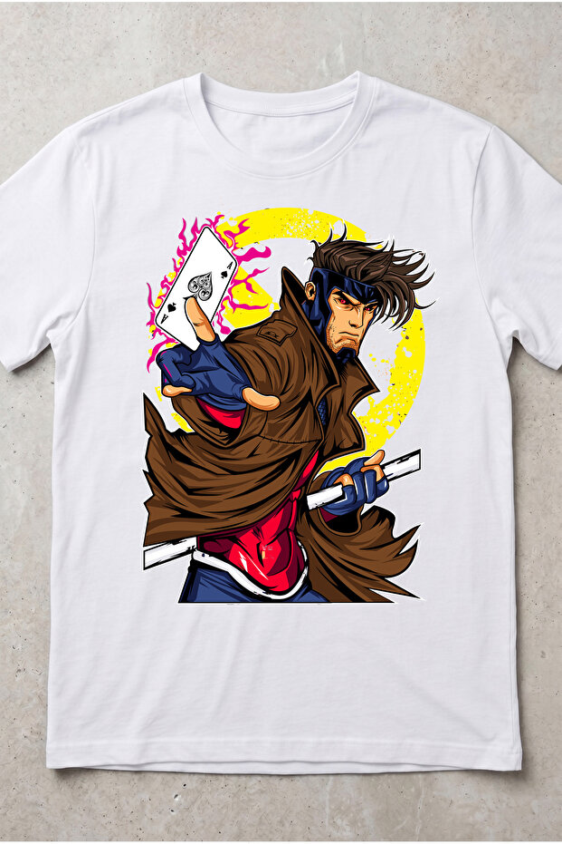 Mutant Gambit Playing Card Comic Book Printed Standard Fit Unisex T-Shirt