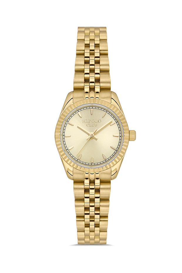 Women's Gold Metal Cord Gold Dial Wristwatch with 2 Years Warranty