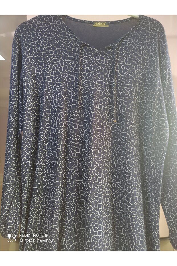 قماش قطني مرن مقاس 4xl كبير الحجم باللون الأزرق الداكن