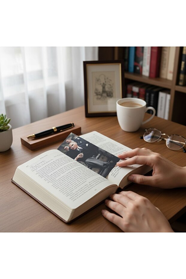 Ataturk 4-Piece Bookmark Set Thick Wide Cut 350 Gr Gift No:1
