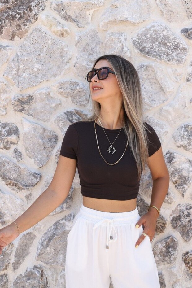 Coffee Modal Crop Top