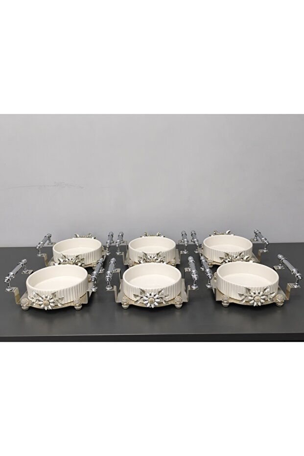 6-Piece Round Porcelain Presentation Bowl & Breakfast, Snack, Dessert, & Special Laser-Cut Bowl Set