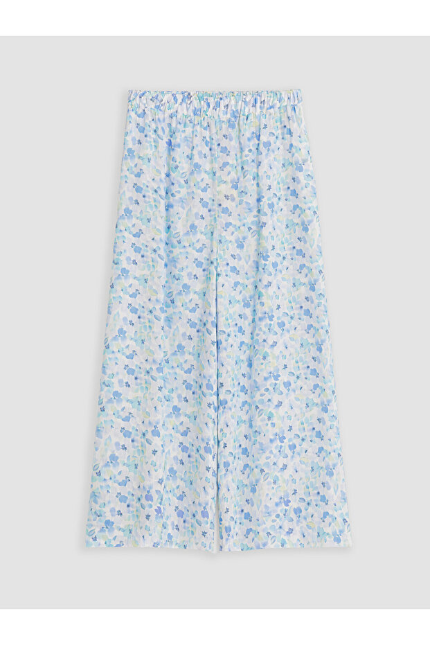 Lcw Kids Blue Patterned Girls' Capri Pants