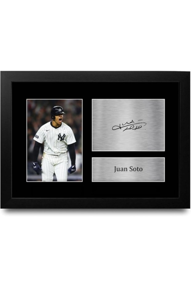 FR A4 Juan Soto New York Yankees Gifts Printed Signed Autograph Picture for Baseball Memorabilia Fans - A4 Framed