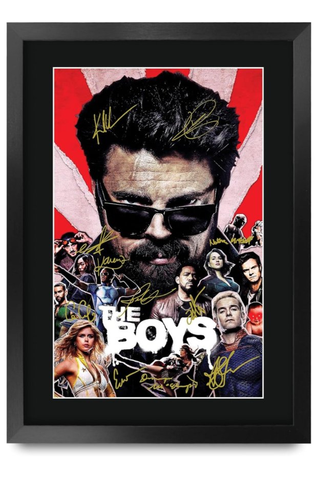 FR A3 The Boys Gifts Printed Signed Autograph Poster for TV Memorabilia Fans - A3 Framed