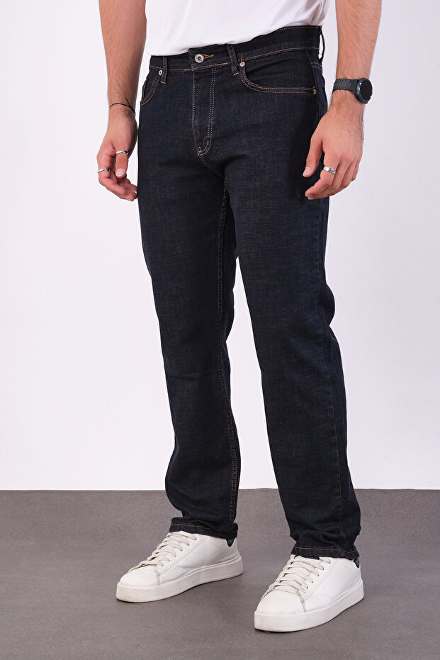Men's Regular Fit Straight Leg Stretchy Lycra Denim Jeans Trousers