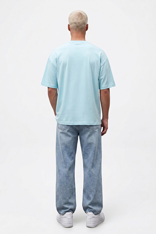 Tricou Basic Oversize Albastru Bebelus - 3