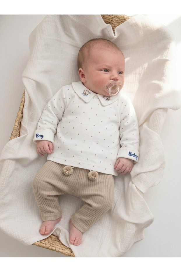 100% Cotton Baby Boy Long Sleeve Seasonal Top and Bottom Set