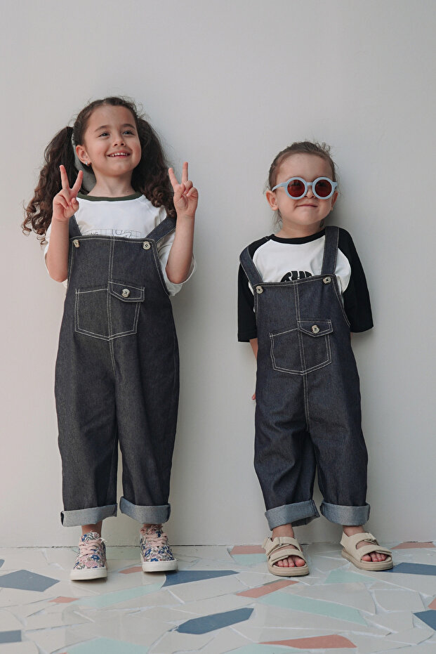 Strappy Denim Jumpsuit