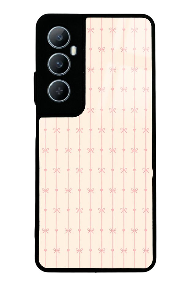 Realme C65 Cream Coquette Pattern Design Glossy Phone Case