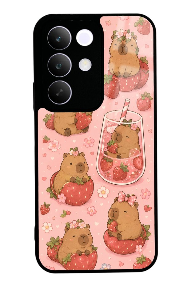 Realme C85 Strawberry Capybara Design Glossy Phone Case