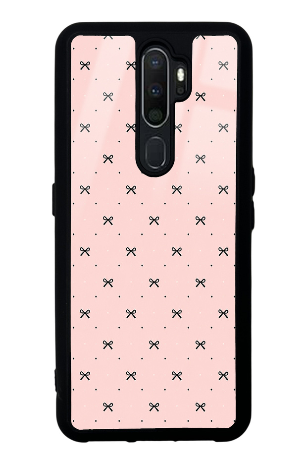 Oppo A5 2020 Glossy Phone Case with Cream Coquette Pattern Design