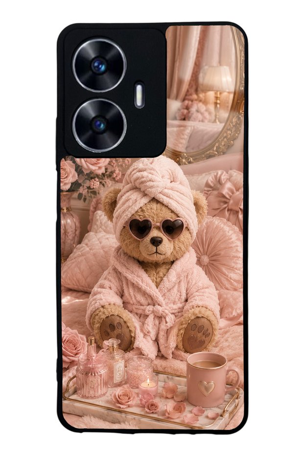 Realme C55 Pink Teddy Spa Design Glossy Phone Case