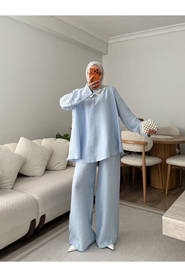 طقم مزدوج - أزرق - 2