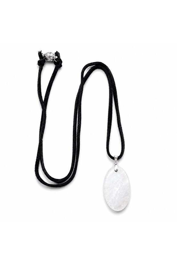 Noma Real Leather Suede Rope Natural Stone End Multi-Use Necklace
