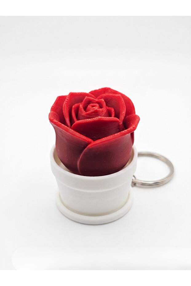Red Rose Clicker Keychain - Romantic Fidget Stress Toy