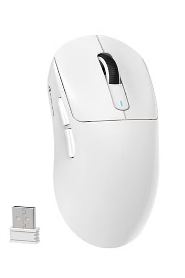 ماوس ألعاب لاسلكي خفيف الوزن X3 بثلاثة أوضاع (2.4G/USB-C سلكي/بلوتوث)، 26 ألف نقطة في البوصة، مستشعر بصري PAW3395، 5 أزرار قابلة للبرمجة لأجهزة الكمبيوتر/اللابتوب/ويندوز/ماك - أبيض
