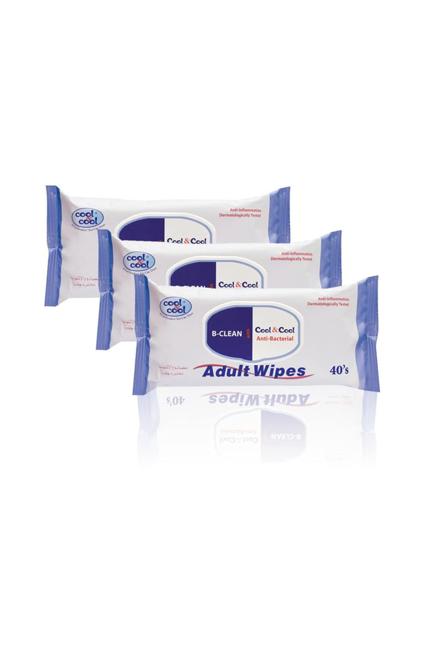 Adult Wipes 40's (Pack of 3) - Extra Large,Anti-Bacterial, Gentle Cleansing, 99% Germ Protection, Soft & Strong, Skin-Friendly Formula 120 Wipes