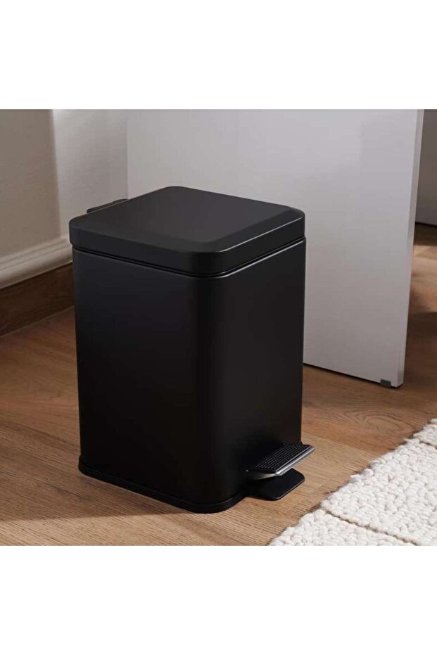 Oscar Metal Pedal Bin 27x20.3x30.2cm 6l - Black