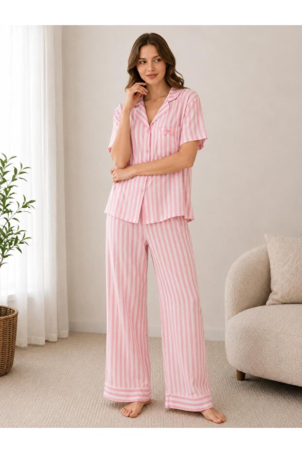 Women's Short Sleeve Cotton Pajamas Suit