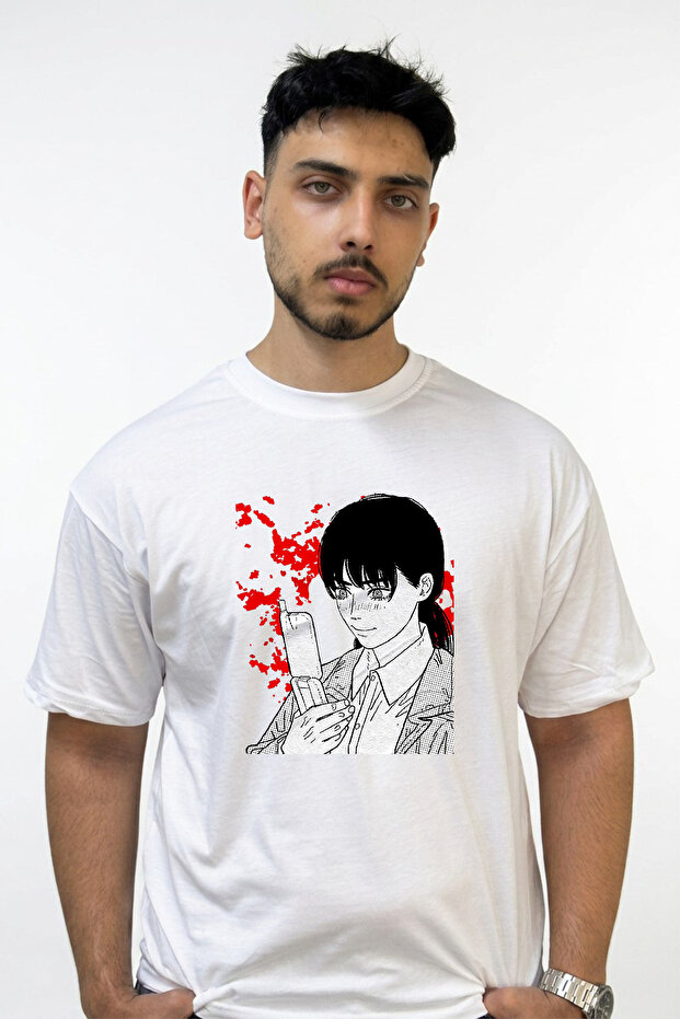 Akane Sawatari Design Printed Oversize White T-Shirt
