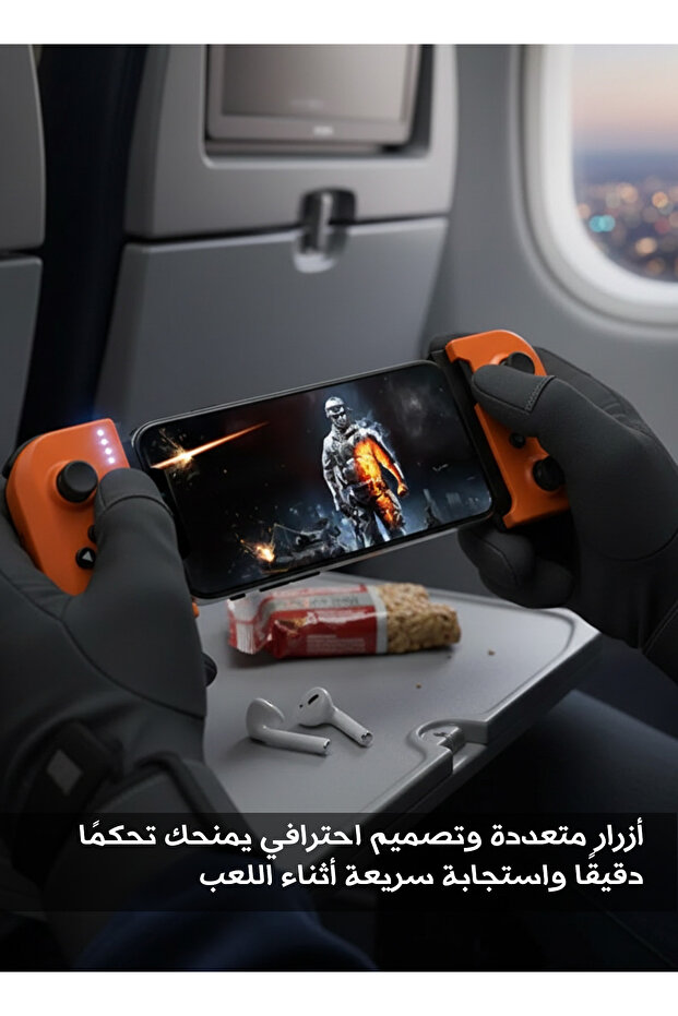 وحدة تحكم ألعاب لاسلكية قابلة للسحب تعمل بتقنية البلوتوث لأجهزة أندرويد 6.0+ و iOS 11.3+، عصا تحكم للألعاب بتوصيل مباشر مع وظيفة توربو، مصنوعة من مادة ABS، متوافقة مع الهواتف الذكية والأجهزة اللوحية - 2