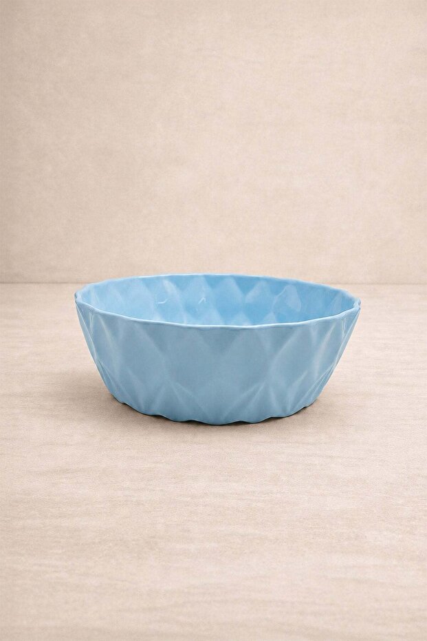 Crystal Patterned Stoneware Serving Bowl / Presentation Plate Blue 21.5 X 7 cm