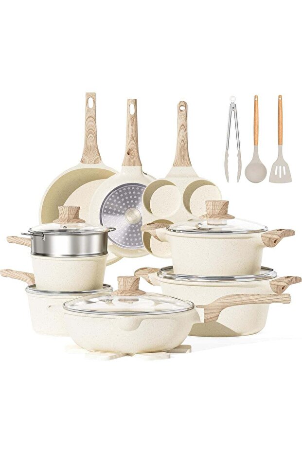 Caannasweis 21Pcs Cookware Sets, Nonstick Pots and Pans Set, Granite Induction Cookware