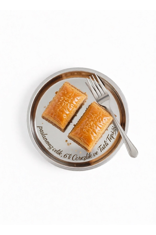 Stainless Steel 6-Piece Snack and Dessert Presentation Plate 12 cm