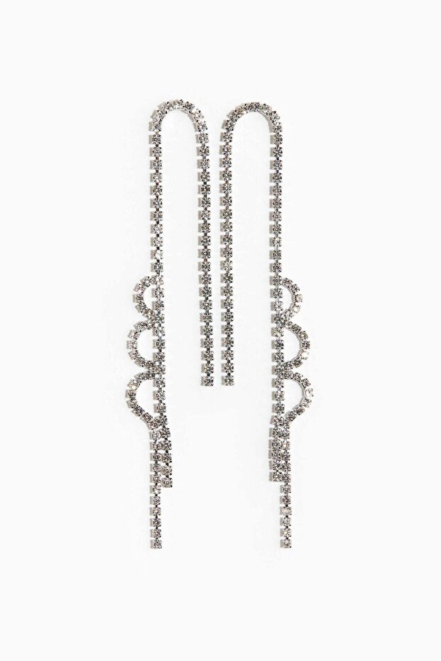Rhinestone-chain earrings