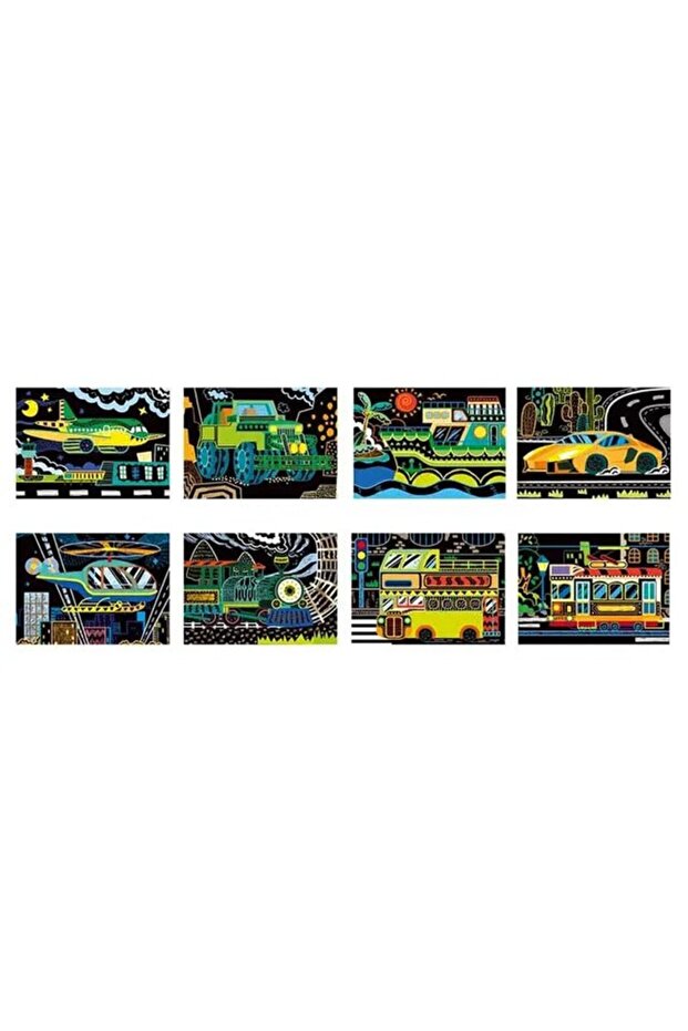 Scratch Art Kit Transportation | 4 Boards & Tool, Ages 3+