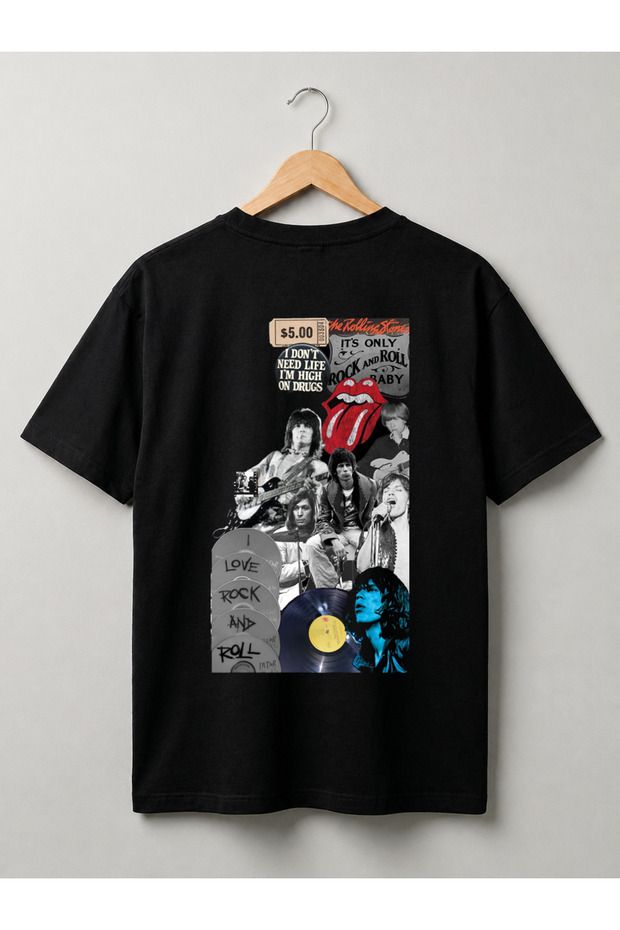 Custom Rolling Stones Design Unisex 100% Cotton Premium T-Shirt