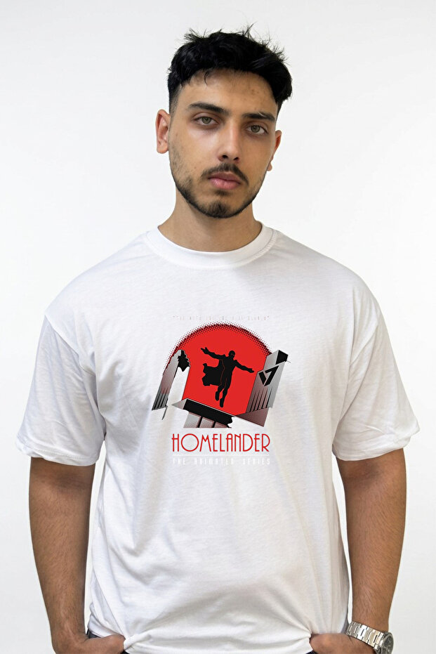 Homelander_3 Design Printed Oversize White T-Shirt