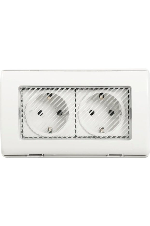 Total Green IP55 double earthed socket, surface mounting, white