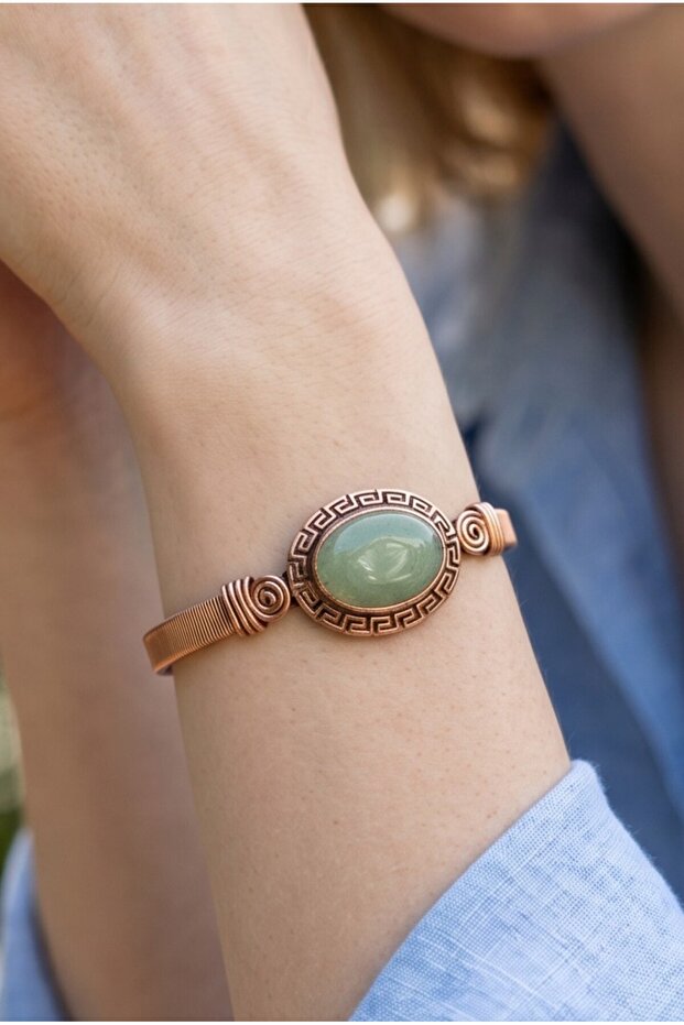 Aventurine Copper Bracelet Adjustable Natural Stone Vip Modern Quality