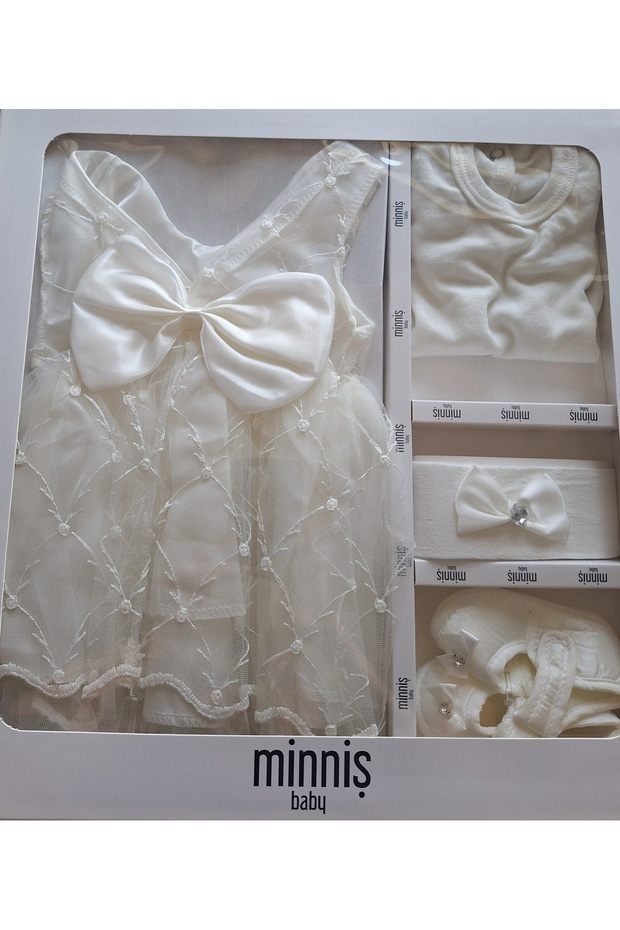 Baby Girl Mevlüt Wedding Engagement Dress Set White Wedding Dress Evening Dress Newborn Baby Birth Gift