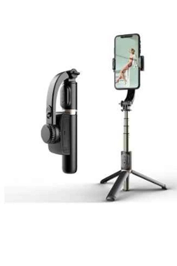 Q08 Bluetooth Handheld Gimbal Stabilizer Outdoor Bracket Wireless Stick Adjustable Selfie Holder for IOS & Android Phone Black