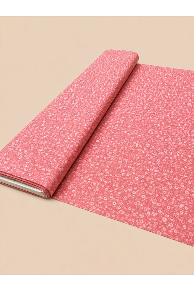 100% Cotton Patterned Poplin Fabric - Floral - (50X170)