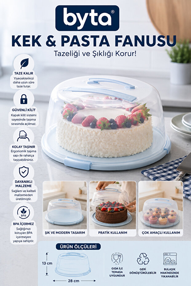Cake and Pastry Container with Lid Transparent Round Pastry Storage and Serving Container Bpa-Free Purple Pink Blue Black 1 Piece Mixed Colors Sent