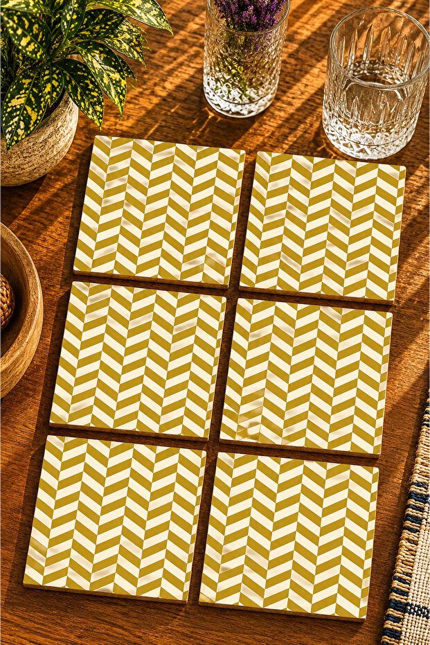 Modern Set of 6 Coasters - Uv Printing Mdf - 10X10 cm